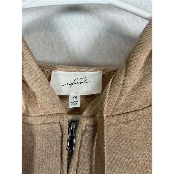 Soma WKND Tan Zip Up Hoodie Sweatshirt Heathered XS 570311115 - Picture 2 of 7